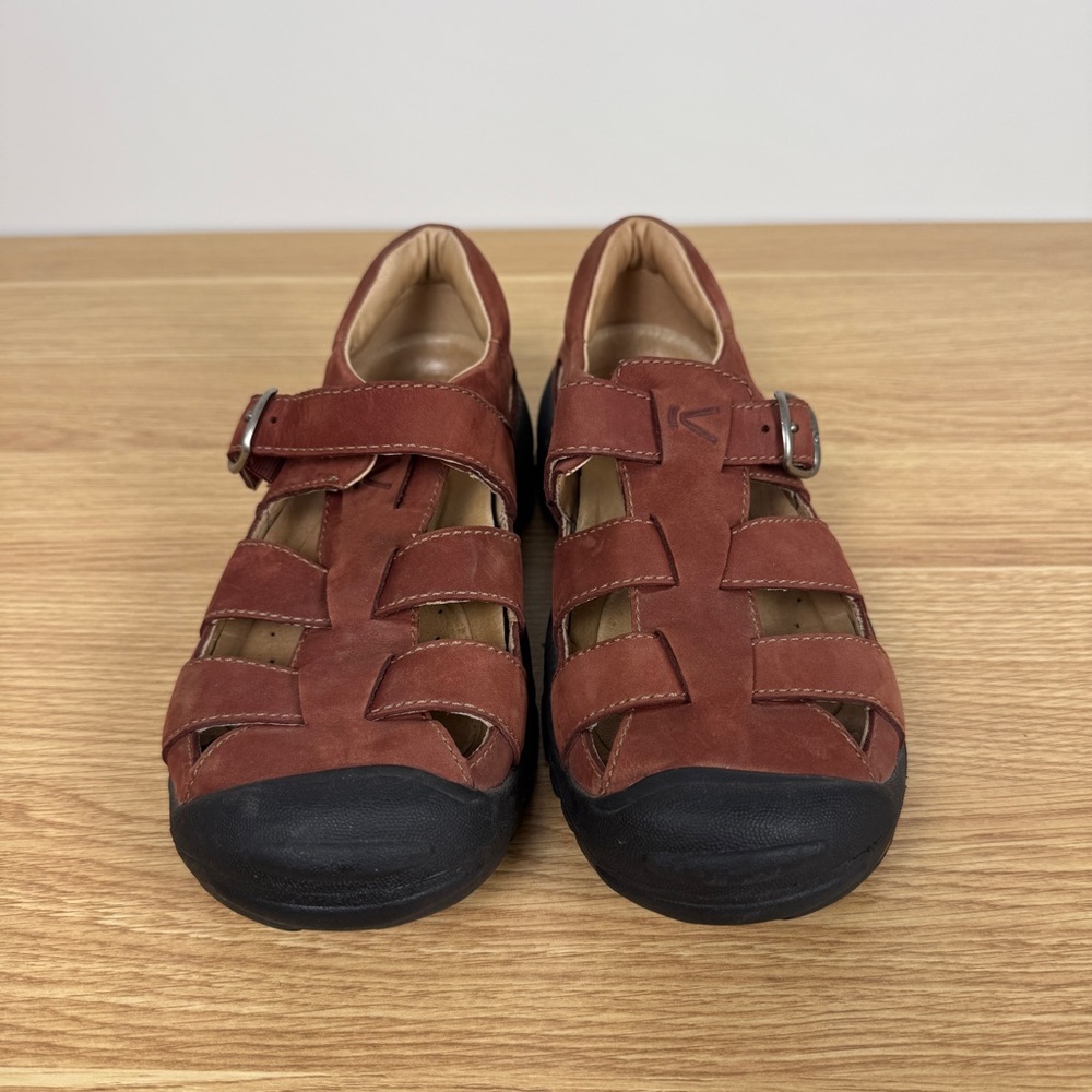 Keen Monterey Chestnut/ Rust Leather Fishing Hiking Sandals Women’s 6.5 EU 37 - Picture 2 of 8